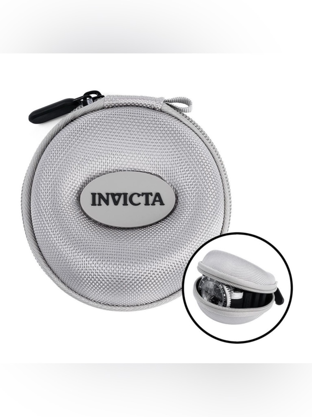 Invicta Light Gray Round Travel Watch Case IPM347 GRY. UNISEX